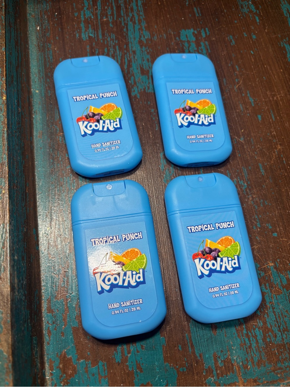 4 New Kool Aid Tropical Punch Blue Pocket Hand Sanitizer - Pack of 4